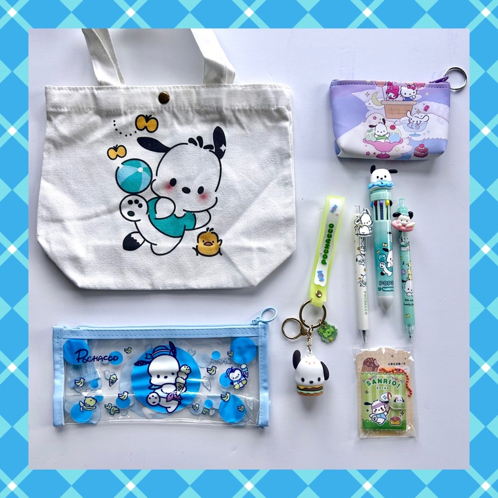 💙Pochacco Adorable 8-Piece Tote Bundle!